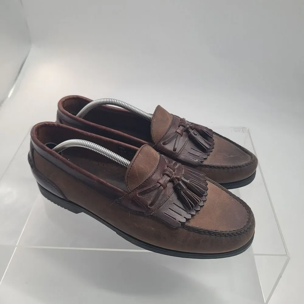 Freeman DDF Shoes Men’s Size 12W Paul‎ Kiltie Tassles Loafer Two Tone Brown